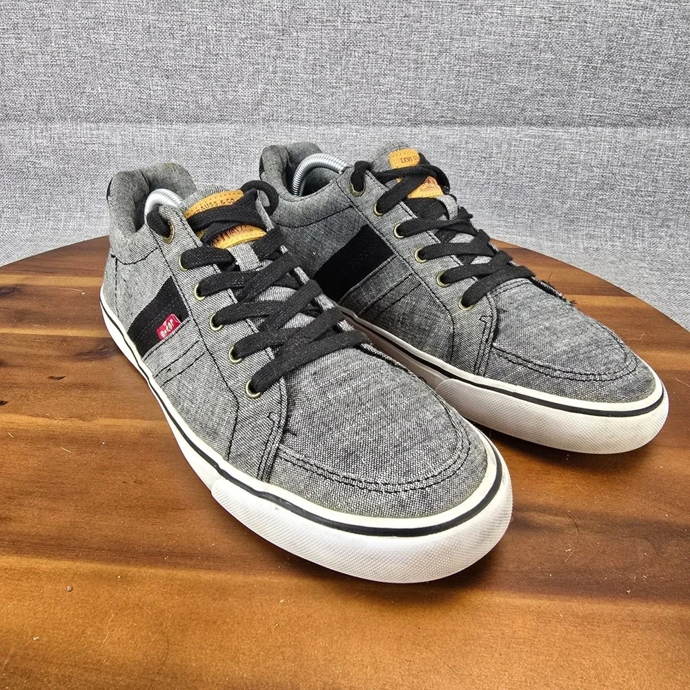 Levis Mens 51819201A Grey Textile Low Top Sneakers Size 10‎ Casual Skater Shoes